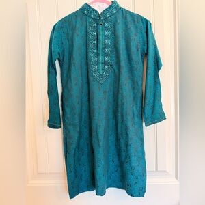 Fabindia Teal Kids Kurta